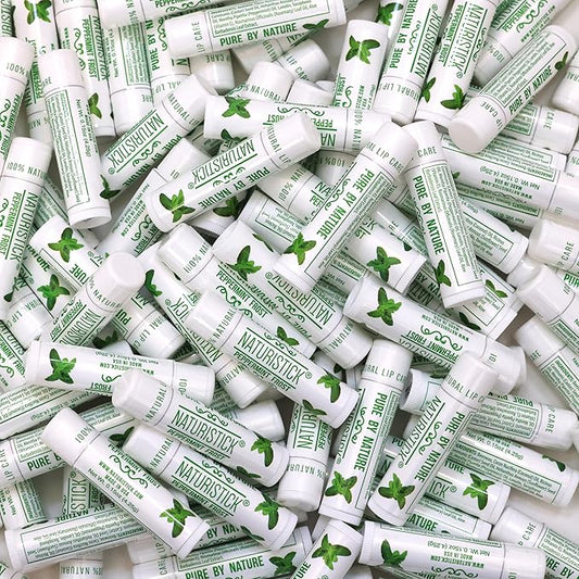 150-Pack Lip Balm in Bulk by Naturistick. Peppermint Scent. 100% Natural Ingredients. Best Beeswax Chapstick for Dry, Chapped Lips. Made in USA