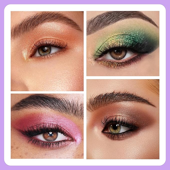 2Pcs Shimmer Green Eyeshadow Roses Double Colors Palette, High Pigment Eye Shadow Powder, Blendable Smooth and Texture Waterproof, Smudge-proof, Durable and Long-lasting Makeup Palette 02#+04#