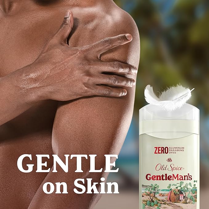 Old Spice GentleMan's Aluminum Free Dry Feel Deodorant for Men, 24/7 Lasting Freshness, Gentle on Skin with Skin Conditioners, Eucalyptus + Coconut Oil Scent, 3.0 oz (Pack of 3)
