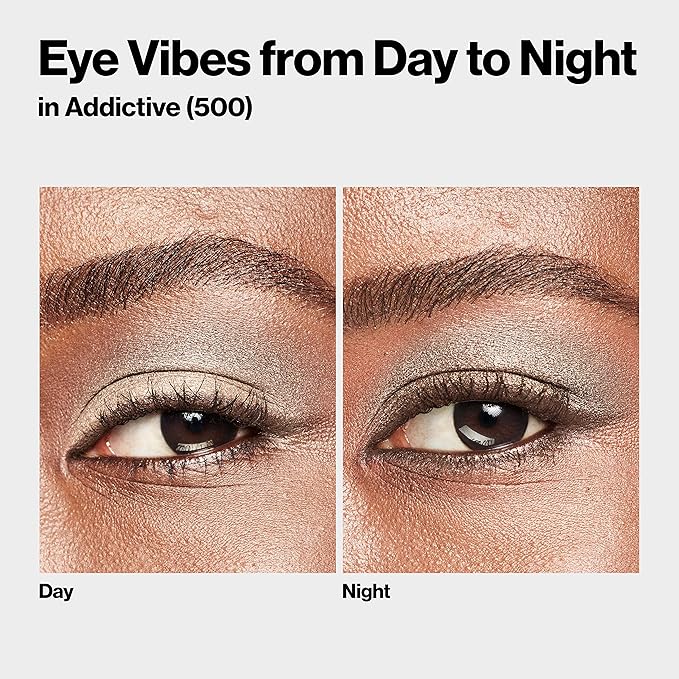 Revlon ColorStay Day to Night Eyeshadow Quad, Longwear Shadow Palette with Transitional Shades and Buttery Soft Feel, Crease & Smudge Proof, 500 Addictive, 0.16 oz