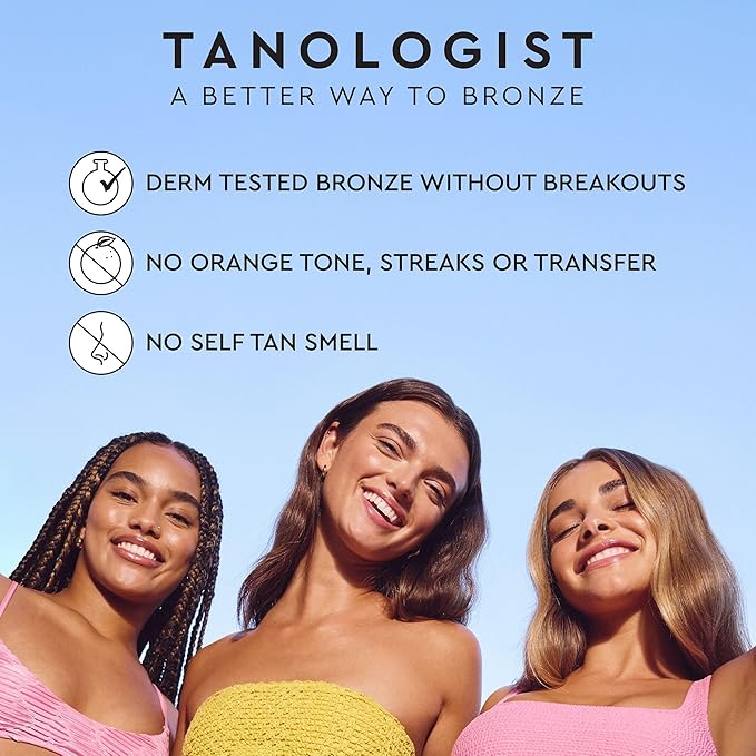 Tanologist Dark Self Tan Drops, Streak-Free Body & Face Tanning Drops, No Fake Tan Smell, For Moisturizer & Lotion, Bronzing Face Tanner, Skincare Ingredients, Vegan, 1.01 fl. oz/30 ml Bottle