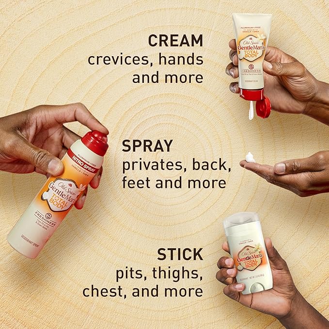 Old Spice Whole Body Deodorant for Men, Total Body Deodorant, Fiji Scent, Aluminum Free Deodorant Cream for 24/7 Freshness // Dermatologist Tested Whole Body Deodorant, 3.0 oz