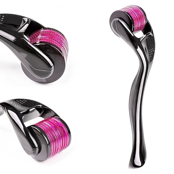 Microneedle Derma Roller - 540 Micro Needle Skin Care System - Ideal to Keep Your Skin Young and Radiant - Titanium for Silky Smooth and Beautiful Skin - Includes FREE E-Book -By Sandine (0.3mm)