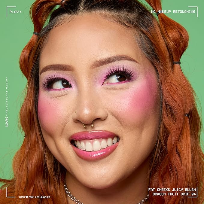 NYX PROFESSIONAL MAKEUP Fat Cheeks Liquid Blush, Buildable, Dewy Blush with Long-Lasting 12HR Wear - Plum Pop (Soft Mauve)