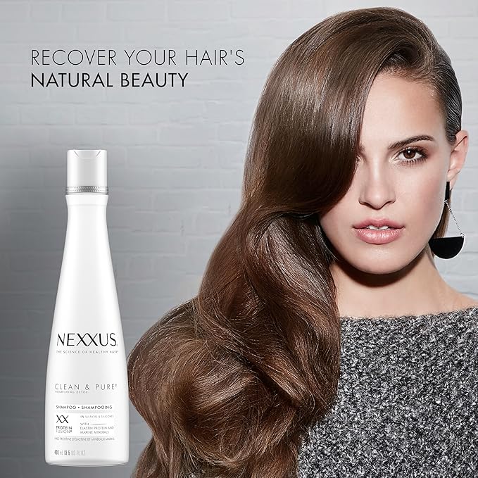 Nexxus Clean and Pure Clarifying Shampoo With ProteinFusion, For Nourished Hair Paraben-Free 13.5 oz