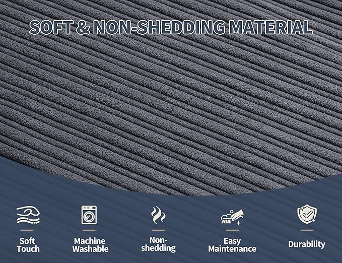 Pouf Ottoman Foot Stools Ottoman with Foam Small Corduroy Ottomans for Living Room Ottomans Pouf 20x15 Floor Poufs Foot Rest for Office Chair Dark Grey Foot Stool Small