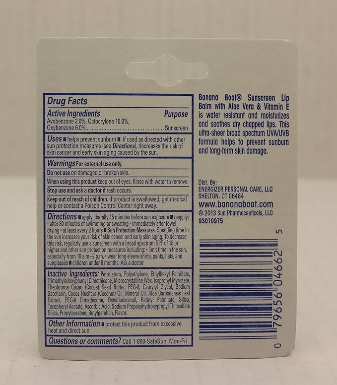 Banana Boat Spf#45 Lip Balm Sunscreen (4ml)