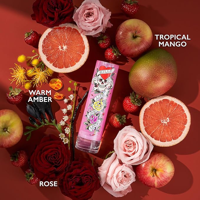 Ed Hardy Perfume for Women, Eau De Parfum Spray with Warm Amber Notes, 3.4 fl oz