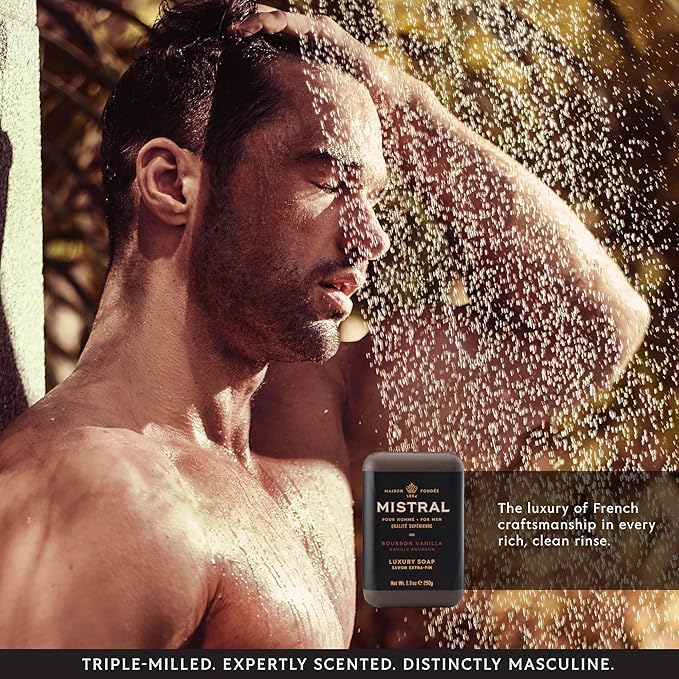 Mistral Bar Soap, Bourbon Vanilla, Large, Natural Exfoliation
