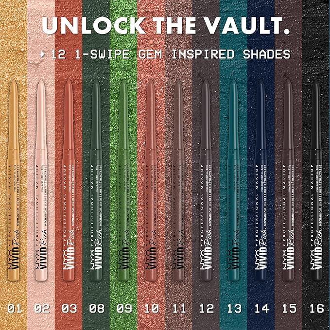 NYX PROFESSIONAL MAKEUP Mechanical Eye Pencil, Vivid Rich Mechanical, Creamy Retractable Eyeliner - Aquamarine Dream, Aqua Green Eyeliner