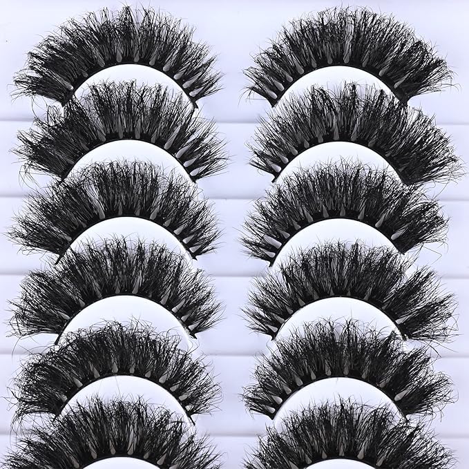 FARRED Short Lashes Fluffy Wispy Eyelashes Natural Mink Curly Lash that Looks Like Extensions 16mm Dramatic Russian Cat Eye Lashes Pack Small Curled Pestañas