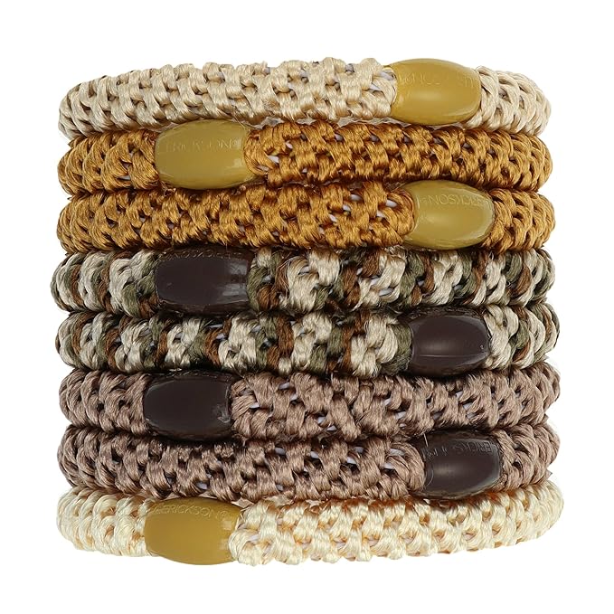 L. Erickson Grab & Go Ponytail Holders - Set of Eight, Oatmeal