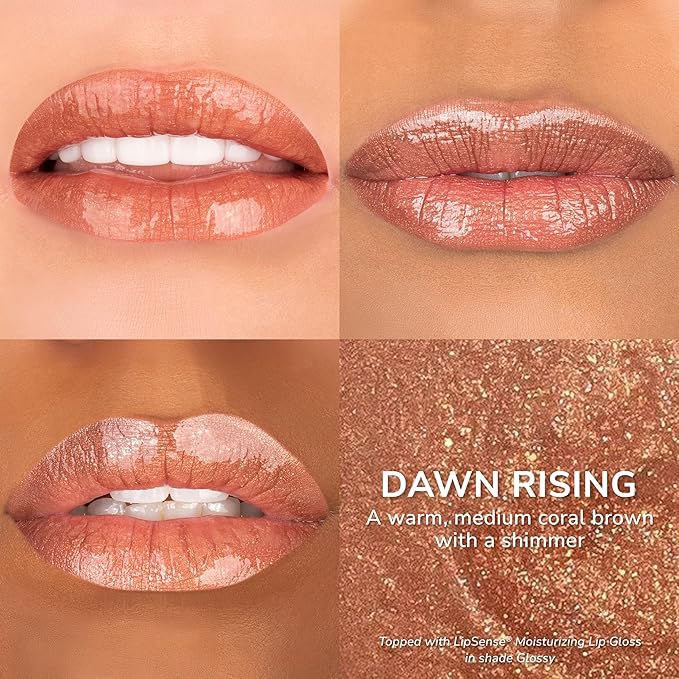 SeneGence LipSense Dawn Rising Liquid Lipstick and Glossy Clear Lip Gloss Duo – 18HR Wear, Hydrating, Waterproof, Transfer-Proof