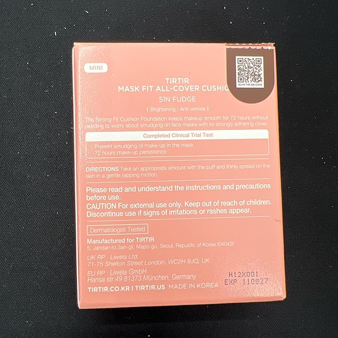 [*Mini Size*] TIRTIR All Cover Pink Cushion | Korean Cushion Foundation, (#51N Fudge, 0.15 Fl Oz)