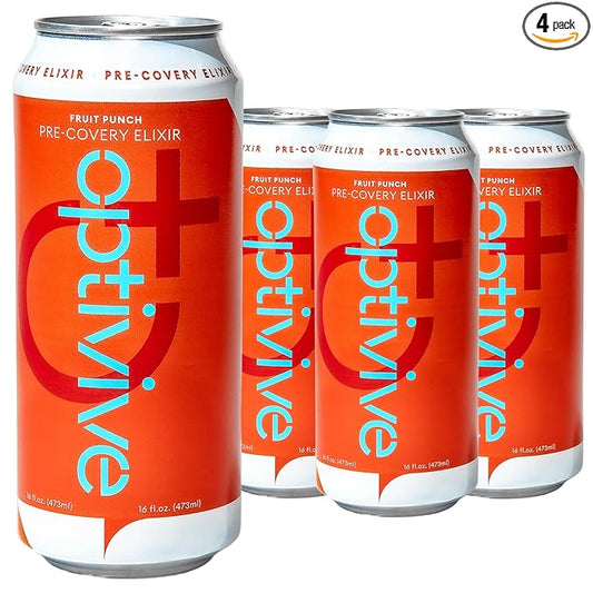 Optivive Pre-covery Elixir Clear Liquid Nutrition Pre Surgery Drink, Post Op Surgery Essentials, Chemotherapy Must Haves for Women and Men, Colonoscopy Prep Drink, Fruit Punch Flavor, 16oz (4 Pack)