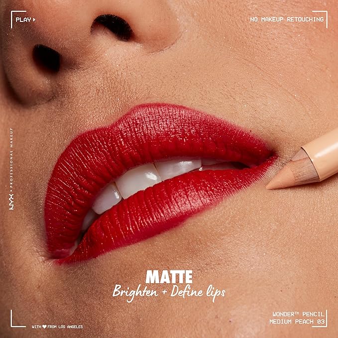 NYX PROFESSIONAL MAKEUP Wonder Pencil, Multi-Use Micro Highlighter & Concealer Stick - Medium Peach