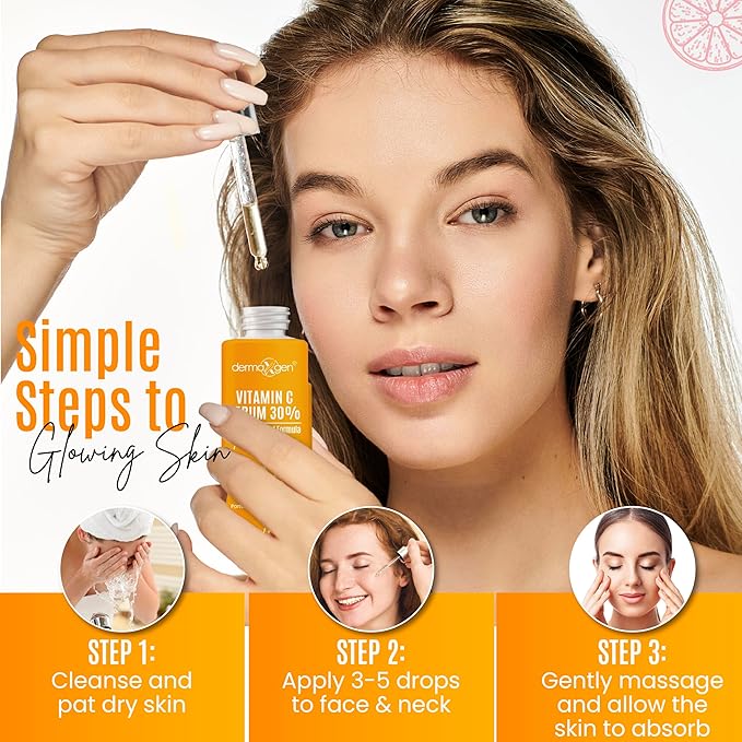 30% Organic Vitamin C Serum for Face – Natural Anti-Wrinkle Serum with Hyaluronic Acid & Vitamin E – Anti-Aging Moisturizer for Fine Lines, Dark Spots & Skin Rejuvenation – 2 Fl oz