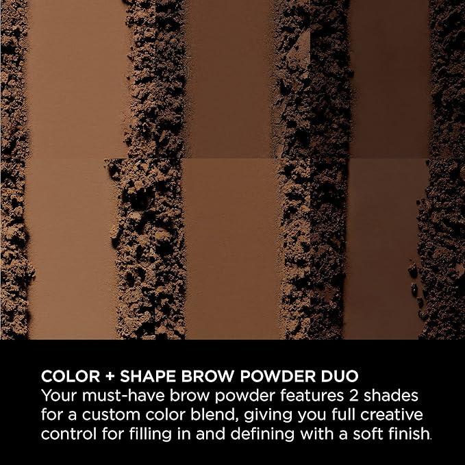 Sigma Beauty Color + Shape Brow Powder Duo - Eye Brow Palette for Natural, Defined Brows - Dark and Light Brow Powder to Tint and Highlight - Vegan, Paraban Free, Sulfate Free - Dark