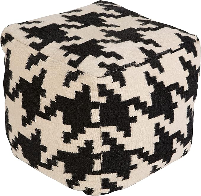 Mark&Day Pouf Ottoman, Grobebersdorf Modern Black Cube Pouf Foot Rest for Living Room, Bedroom and Boho Home Decor (18"x18"x18")