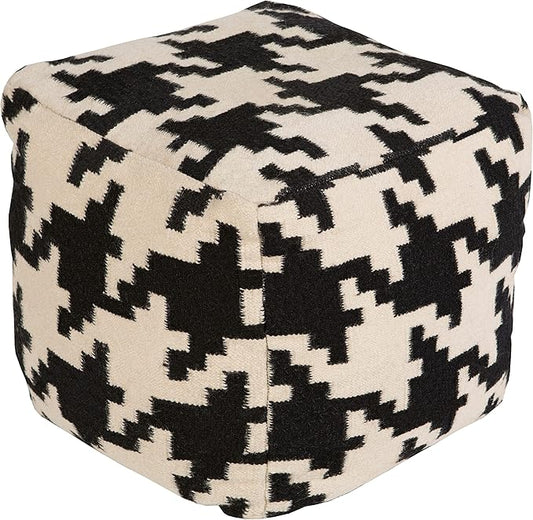 Mark&Day Pouf Ottoman, Grobebersdorf Modern Black Cube Pouf Foot Rest for Living Room, Bedroom and Boho Home Decor (18"x18"x18")