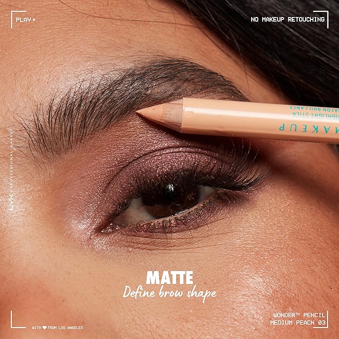 NYX PROFESSIONAL MAKEUP Wonder Pencil, Multi-Use Micro Highlighter & Concealer Stick - Medium Peach