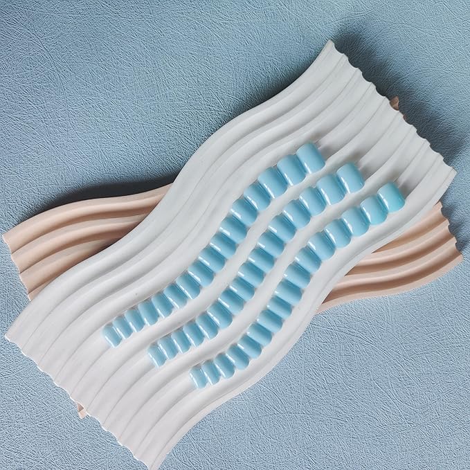 48Pcs Baby Blue Press on Nails Short Square Fake Nails, Glue on Nails Short Gel Nails Press ons, Acrylic Nails Stick on False Nails for Women, Natural Handmade Thick Extra Short Nails Small Petite