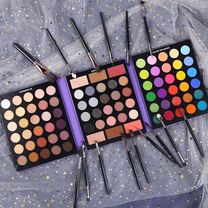 UCANBE Eyeshadow Palette with 15Pcs Brushes Makeup Set,