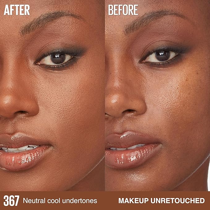 Maybelline Super Stay Lumi-Matte Foundation, Lightweight and Buildable Full Coverage Foundation Makeup For Up To 30HR Wear, 367, 1 Count