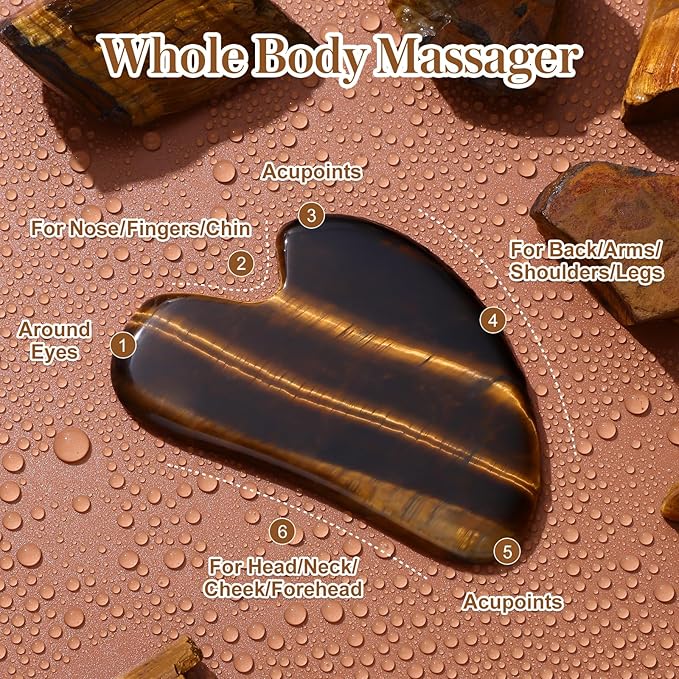 rosenice Gua Sha Facial Tools Gua Sha Jade Stone for Face Skincare Facial Body Tensions Reduce Puffiness Yellow