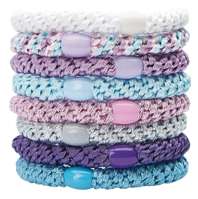 L. Erickson Grab & Go Pony - Purple Daze - 8 Pack Ponytail Holder Hair Ties - Mixed Purples