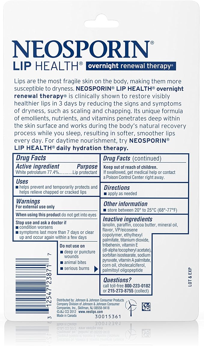 Neosporin Lip Health Overnight Healthy Lips 0.27oz.