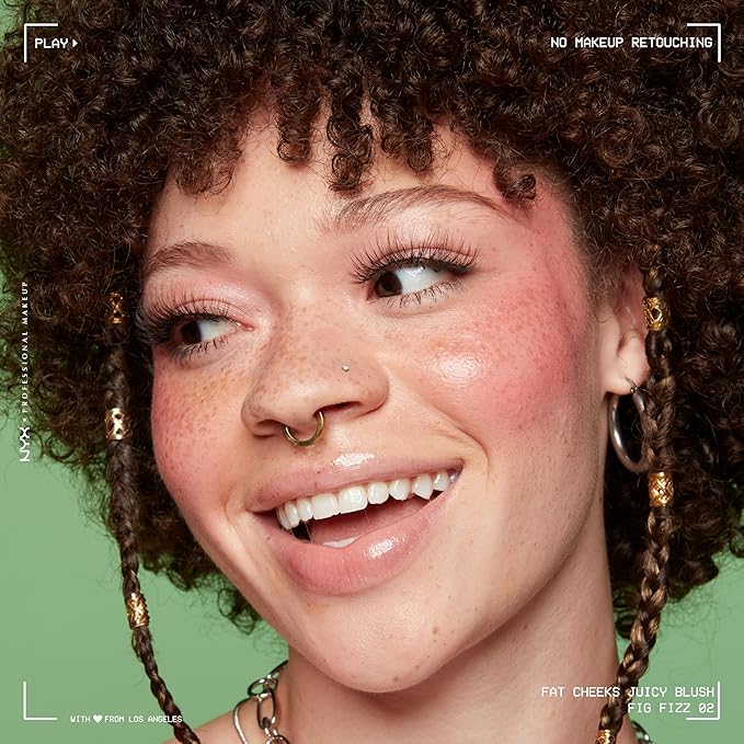 NYX PROFESSIONAL MAKEUP Fat Cheeks Liquid Blush, Buildable, Dewy Blush with Long-Lasting 12HR Wear - Plum Pop (Soft Mauve)