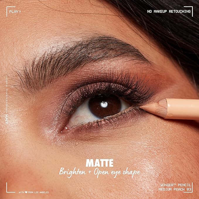 NYX PROFESSIONAL MAKEUP Wonder Pencil, Multi-Use Micro Highlighter & Concealer Stick - Medium Peach (Pack of 2)