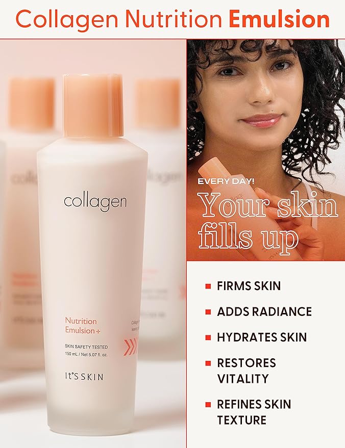 It'S SKIN Collagen Nutrition Emulsion + 5.07 fl.oz, Boosts Collagen and Adenosine for Face Lift Helps Fine Lines Supports Skin Elasticity Rich Deep Nutrition, Korean Skincare