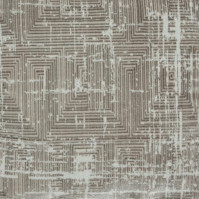 LR Home Transitional Distressed Geometric Gray/Ivory Polyester Blend Cube Pouf for Home Decor | Indoor Foot Rest for Living Room & Bedroom | 18 x 18 x 18 Stuffed Ottoman for Seating