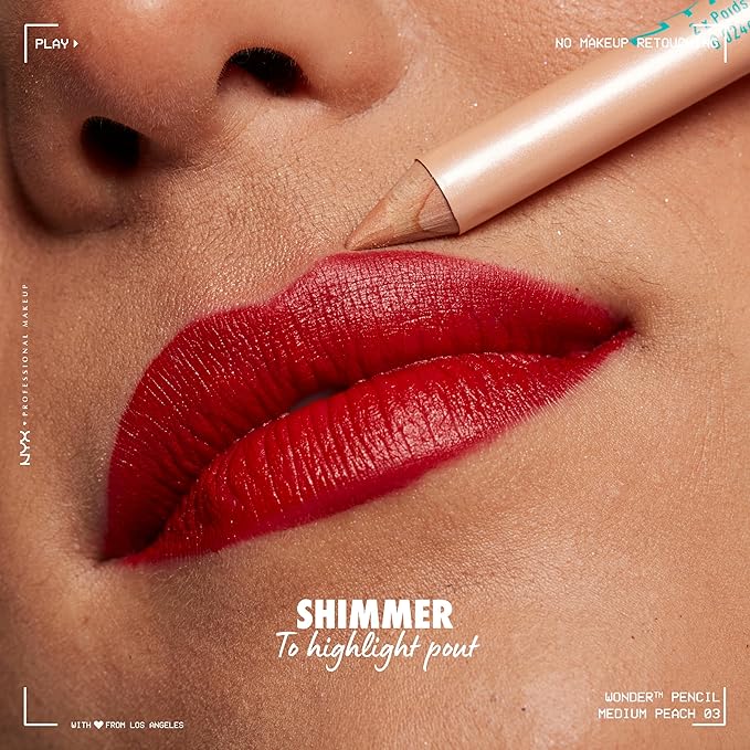 NYX PROFESSIONAL MAKEUP Wonder Pencil, Multi-Use Micro Highlighter & Concealer Stick - Medium Peach