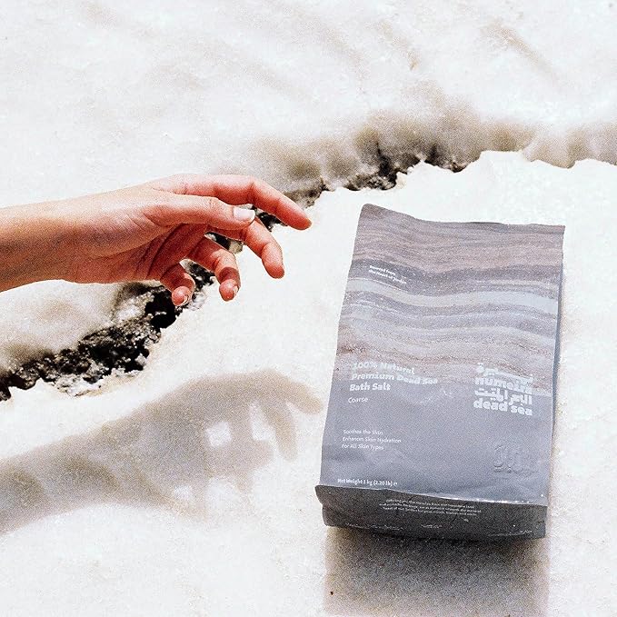 Dead Sea Salts for Soaking - Relaxing Salt Bath Soak for Body Rejuvenation - Natural Mineral Salts - Coarse Dead Sea Salt Bath Salts for Women & Men w/Rosemary Essential Oil (2.2lb)