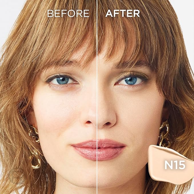 L'Oreal Paris Infallible Skin Ink 2-in-1 Foundation Concealer Hybrid Face Makeup, up to 48HR Transfer-Resistant with Buildable Light to Full Coverage, 15 Fair Neutral