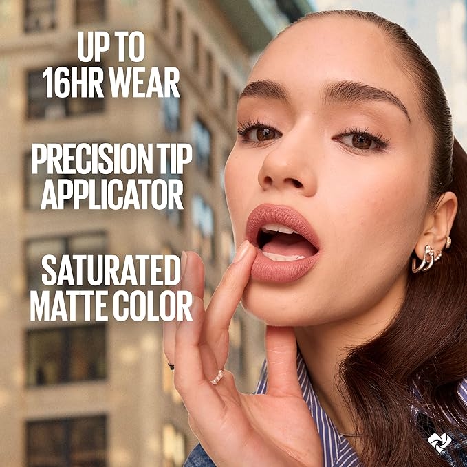 MAYBELLINE Super Stay Matte Ink Liquid Lipstick Makeup, Long Lasting High Impact Color, Up to 16H Wear, Entertainer (Midtone Rusty Brown)