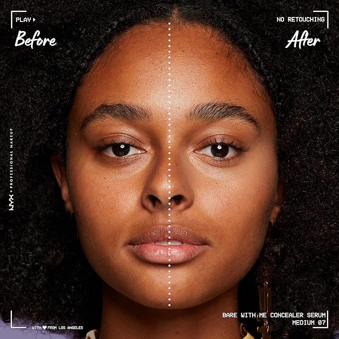 NYX PROFESSIONAL MAKEUP Bare With Me Concealer Serum, Concealer Makeup For Up To 24Hr Hydration - Medium