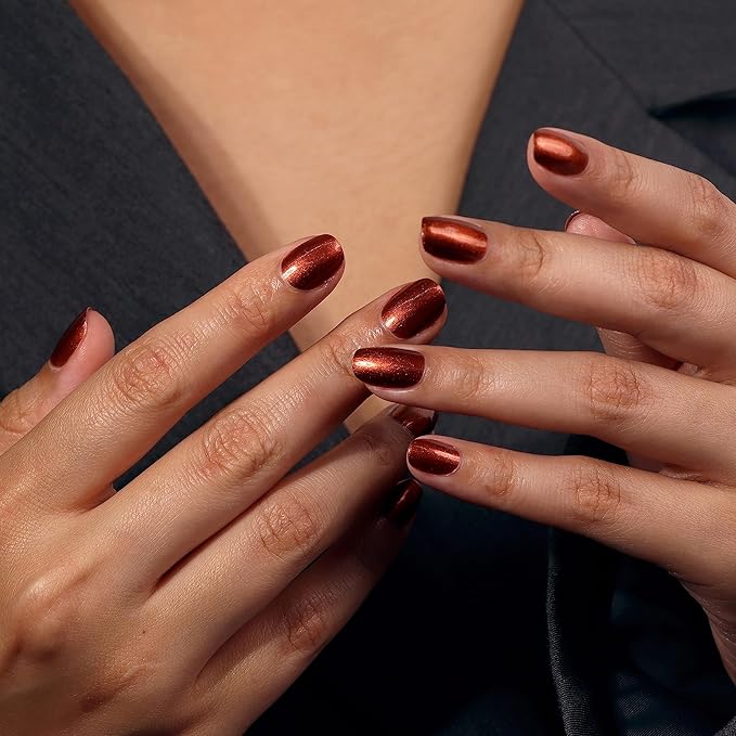 LONDONTOWN lakur Nail Polish - Chip-Resistant, Non-Toxic, Conditions & Hydrates Nails | Metallic Cinnamon, Posh Forever, .40 fl oz