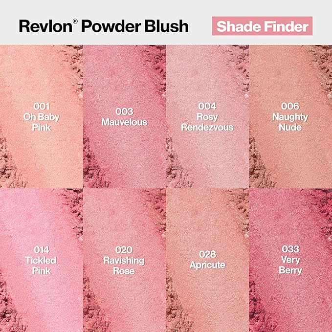Revlon Powder Blush Face Makeup, High Impact Buildable Color, Lightweight & Smooth Finish, 006 Naughty Nude, 0.17 oz