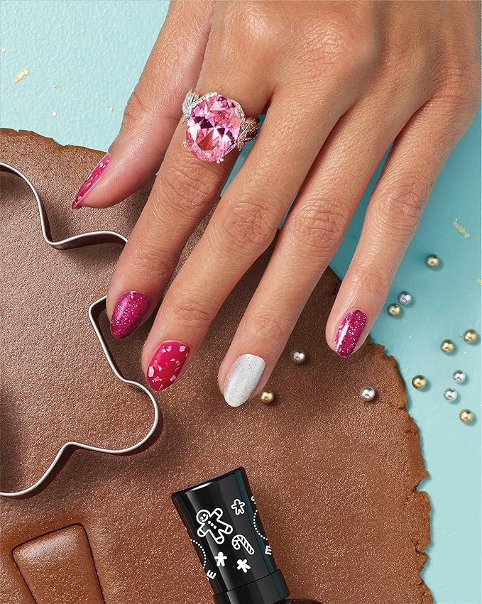 Sally Hansen Miracle Gel™, Holiday Peppermint to Be, Long Lasting, Gel-Like Formula, No UV Lamp Needed, Red Glitter Nail Polish