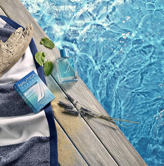 Nautica Oceans Pacific Coast Eau de Toilette 1.6 fl oz (Pack of 1), Notes of Apple, Cyclamen, and Amberwood, Men's Fragrance, Long Lasting, Everyday Fragrance, Travel Size