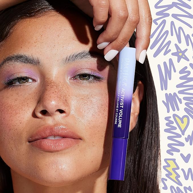 Pacifica Beauty | Activist Curling Mascara | Black | Volume and Length | Vegan Brush | Glass Tube | Clean Eye Makeup | Plant-Fibers | Microplastic + Nylon 6 Free | Vegan, Talc-Free, Cruelty-Free