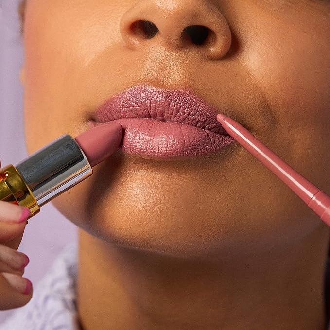 Winky Lux Pippy Demi Matte Lip Liner Pencil - Purple Mauve Lipliner, Waterproof Long Lasting Formula, Creamy Retractable Tip For Precision & Nourishment, Matte Finish