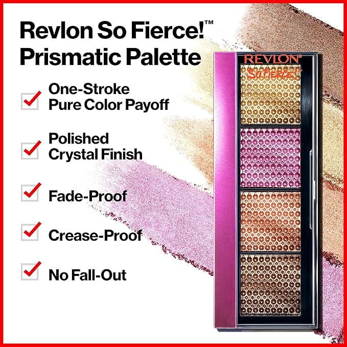 Revlon So Fierce Prismatic Eyeshadow Palette, Eye Makeup, Ultra Creamy Pigmented in Blendable Matte & Pearl Finishes, 961 That's A Dub, 0.21 oz