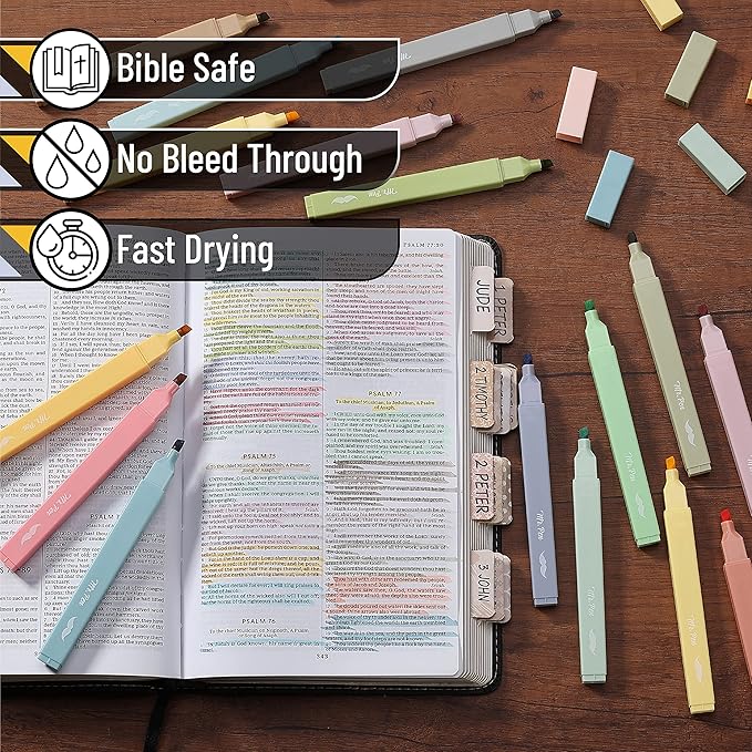 Mr. Pen- Aesthetic Highlighters, 20 pcs, Chisel Tip, Pastel Colors, No Bleed Bible Highlighter Pastel, Assorted Colors