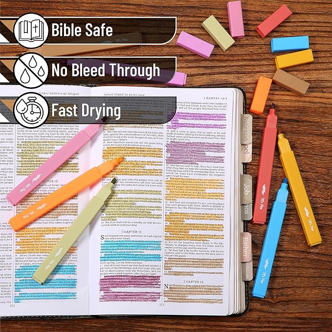 Mr. Pen Aesthetic Highlighters - 8 pcs, Chisel Tip, Warm Colors, Cute Assorted Bible Highlighters - No Bleed