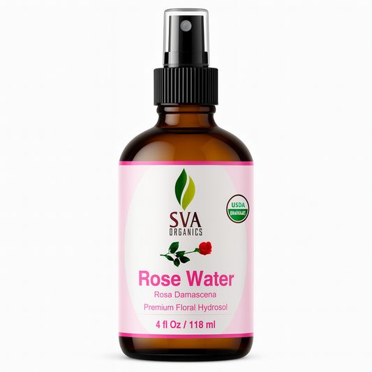 SVA ORGANICS Rose Water 4oz (118 ml) Refreshing Rose Water Spray for Skin Care, Skin Hydration, Bath, Soaps, Haircare & Aromatherapy